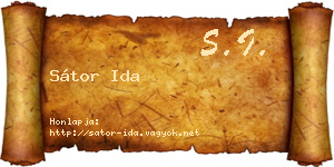 Sátor Ida névjegykártya